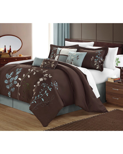 Chic Home Design Brooke 12pc Comforter Set In Brown
