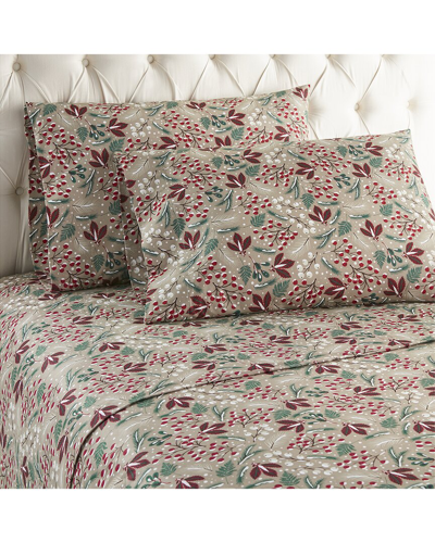 Shavel Home Products 150tc Micro Flannel¨ Printed Deep-pocket Sheet Set In Multi