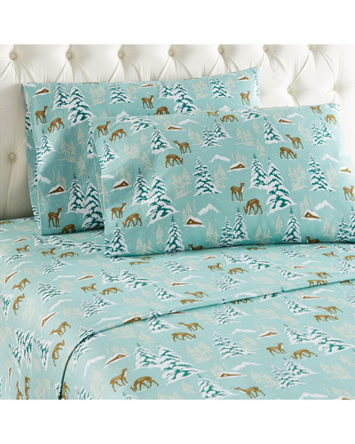 SHAVEL HOME SHAVEL HOME PRODUCTS 150TC MICRO FLANNEL¨ PRINTED DEEP-POCKET SHEET SET