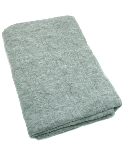 Portolano Cable Knit Throw In Green