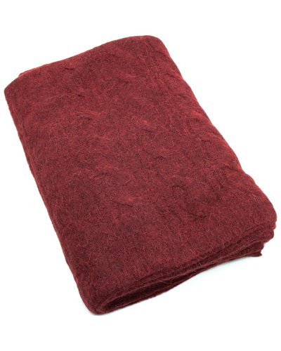 Portolano Cable Knit Throw In Red