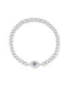 Sphera Milano Silver Cz Evil Eye Stretch Bracelet