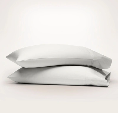 Boll & Branch Organic Percale Hemmed Pillowcase Set In Mist