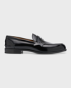CHRISTIAN LOUBOUTIN MEN'S PATENT LEATHER PENNY LOAFERS