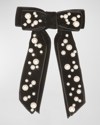 Jennifer Behr Teagan Pearl-embellished Bow Barette In Pearl