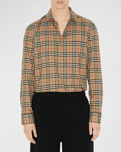 Burberry Simson Vintage Check-pattern Cotton Shirt In Multi
