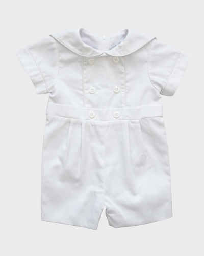 Florence Eiseman Kids' Boy's Pique One Piece Shortall In White