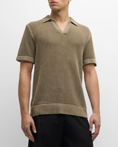 Stampd Men's Loose-gauge Polo Shirt In Olive