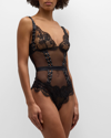 Dolce & Gabbana Lace And Tulle Bodysuit With Lacing And Eyelets In Black