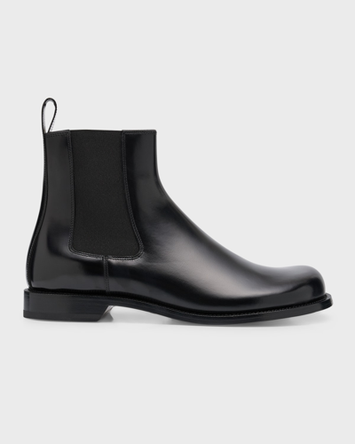 Loewe Men's Terra Leather Chelsea Boots In Black