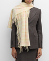 Burberry Check Fringed Cashmere Scarf In Sherbet
