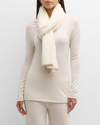 Simkhai Wide Cotton Cashmere Scarf In Ivory