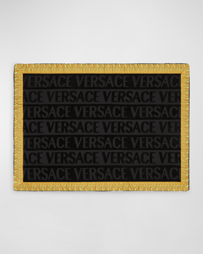 Versace Allover Bath Mat In Black