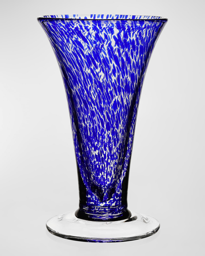 William Yeoward Crystal Vanessa Vase, 9" In Blue