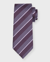 Tom Ford Men's Textured Stripe Silk Tie In Lilac