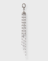 64 FACETS 18K WHITE GOLD SPIRAL TASSEL PENDANT WITH ROUND AND PEAR ROSE CUT DIAMONDS