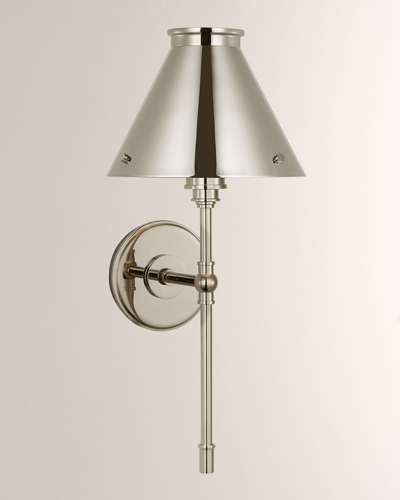 Visual Comfort Signature Parkington Large Tail Sconce In Polished Nickel By Chapman & Myers In Metallic
