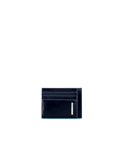 Piquadro Portefeuilles Blue Leather Credit Card Holder In Bleu