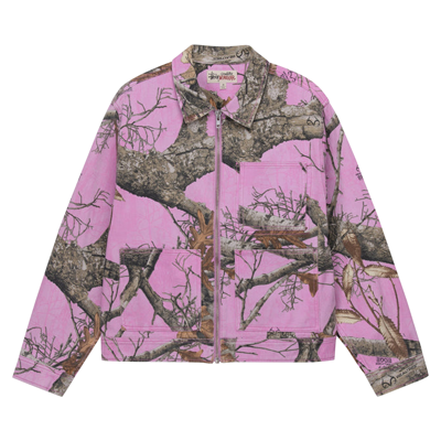 Pre-owned Stussy Realtree Edge Zip Work Jacket 'pink' In Multi-color
