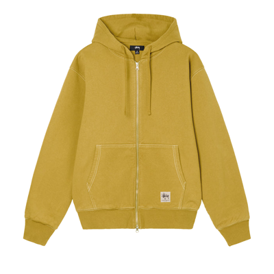 Pre-owned Stussy Double Face Label Zip Hoodie 'gold'
