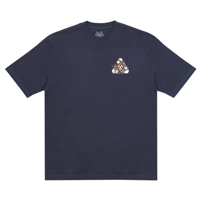 Pre-owned Palace Tri-atom T-shirt 'navy' In Blue