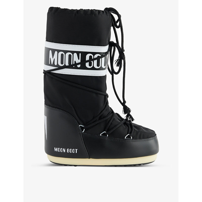 Moon Boot Womens Black Icon Logo-print Shell Boots