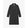 Claudie Pierlot Womens  Double-sided Double-breasted Wool-blend Coat In Noir / Gris