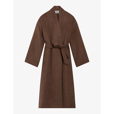 Claudie Pierlot Womens Bruns Oversized Extra Wide-sleeve Felted-wool Coat