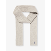 POLO RALPH LAUREN POLO RALPH LAUREN WOMENS SOFT GREY EMBROIDERED-LOGO WOOL AND CASHMERE-BLEND SCARF