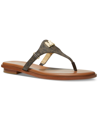 Michael Kors Michael  Women's Jillian Slip-on Thong Sandals In Brown