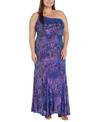 MORGAN & COMPANY TRENDY PLUS SIZE SEQUINED ONE-SHOULDER GOWN
