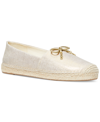 Michael Kors Nori Metallic Linen Slip-on Espadrille In Pale Gold