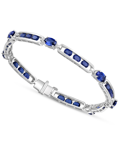 Macy's Synthetic Ruby Link Bracelet In Sterling Silver (also In Synthetic Sapphire)