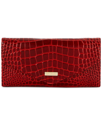 Brahmin Veronica Glissandro Embossed Leather Wallet In Red