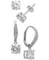 Giani Bernini 2-pc. Cubic Zirconia Earring Set In Sterling Silver, Created For Macy's In Silver