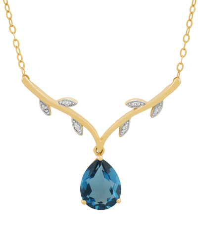 Macy's Amethyst (1-3/8 Ct. T.w.) & Diamond Accent Vine Motif 18" Collar Necklace In 14k Gold (also In Londo In London Blue Topaz