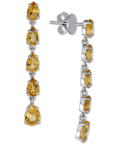 Macy's Citrine Drop Earrings (4 1/4 Ct. T.w.) In Sterling Silver (also In Multi-gemstone)