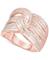 MACY'S DIAMOND BAGUETTE INTERWOVEN STATEMENT RING (1 CT. T.W.) IN ROSE GOLD-PLATED STERLING SILVER (ALSO AV