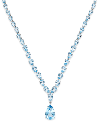 Macy's Sky Blue Topaz Statement Necklace (30 Ct. T.w.) In Sterling Silver