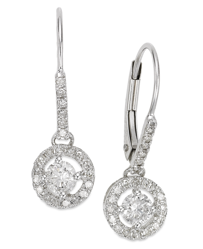 Macy's Diamond Round Drop Earrings In 14k White Gold Or Yellow Gold (1/2 Ct. T.w.)