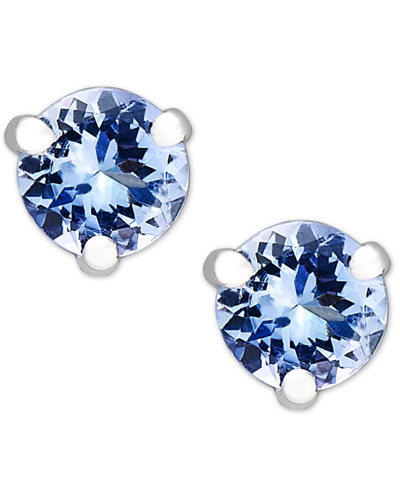 Macy's Tanzanite Stud Earrings (3/4 Ct. T.w.) Set In 14k White Gold