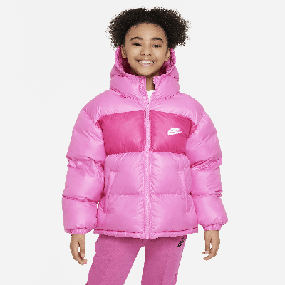 Nike Sportswear Heavyweight Synthetic Fill Easyon Big Kids' Therma-fit Repel Loose Hooded Jacket In Pink