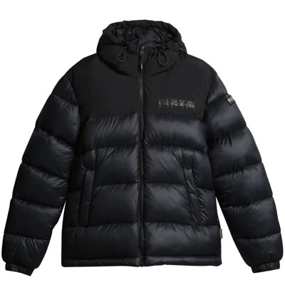 Pre-owned Napapijri Jacket -  Hornelen Hooded Puffer Jacket - Black -