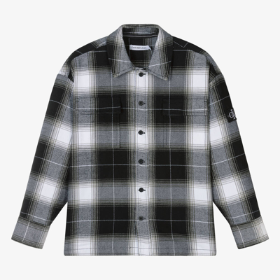 Calvin Klein Teen Boys Black Check Flannel Shirt