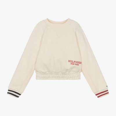 Tommy Hilfiger Babies' Girls Ivory Cotton Sweatshirt