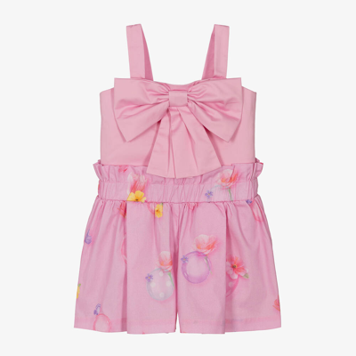 Lapin House Babies' Girls Pink Cotton Shorts Set