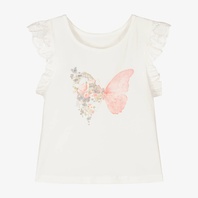Lapin House Babies' Girls Ivory Cotton Top