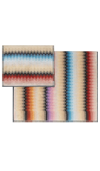 Missoni Byron 2 Piece Bath & Hand Towel Set In Viola Multicolor