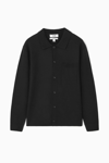 Cos Knitted Boiled-wool Shirt In Black