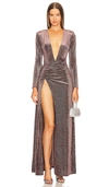 Michael Costello X Revolve Sheana Gown In Dark Taupe